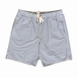 Rhythm. Blue and White Striped Swim Trunks